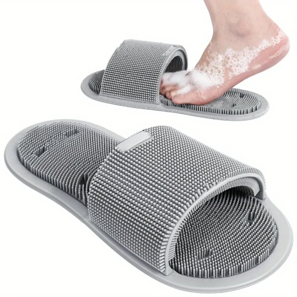 Flippers Swimming - Silikon-Dusch-Fußpeeling-Hausschuhe, rutschfeste Bade-Fußmassagegeräte, Peeling-Entferner für abgestorbene