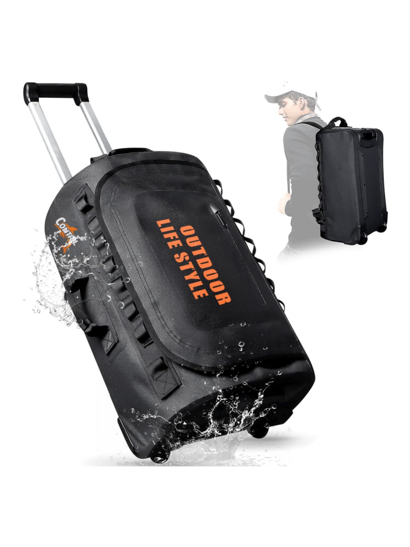 Snorkeling Gear - 48/95-Liter-Tauchertasche mit Rollen, Rollgepäcktasche, wasserdichter Koffer,