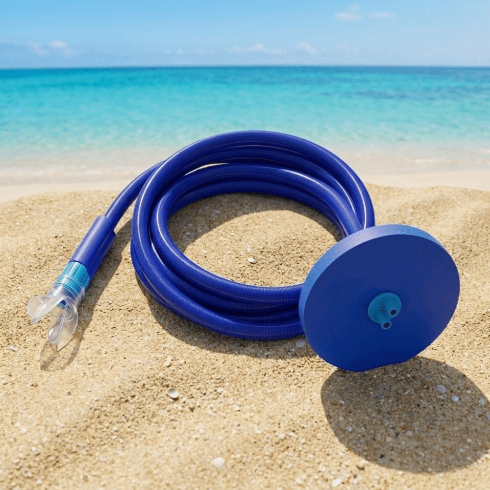 Snorkeling Gear - Doppelrohr-Volltrocken-Atemschutzgerät 1,5/3/4,5m Silikon-Mundstück Atemschlauch Professionelle Tragbare