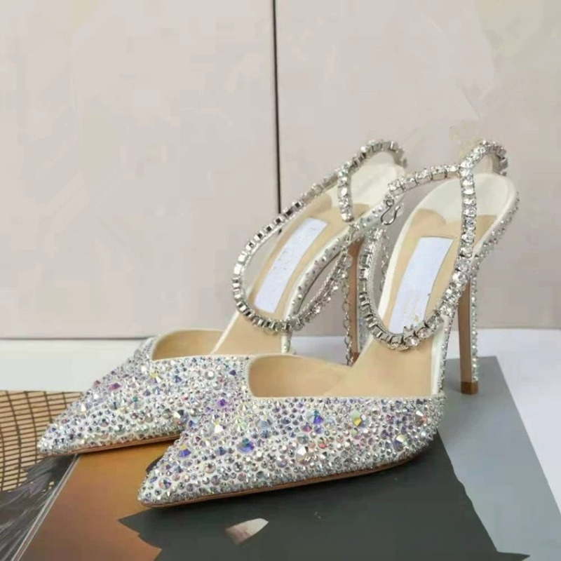 Water Shoes - Neue Damenschuhe Sommer Neue Kristallketten-High Heels