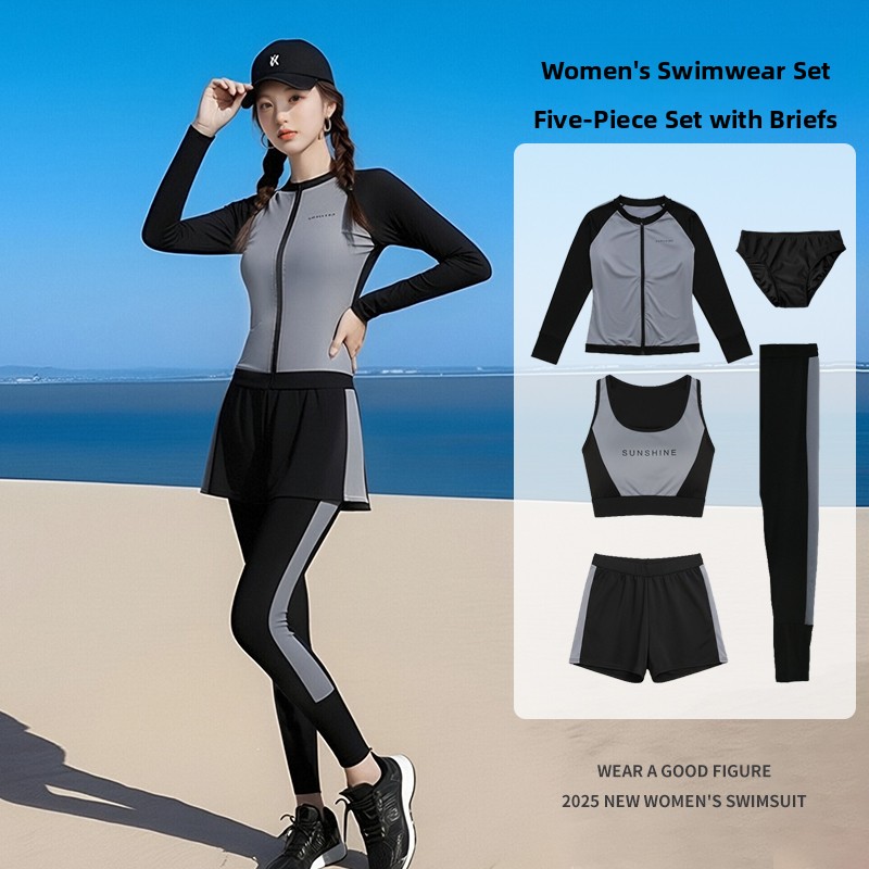 Snorkel Set - 2025 Winter Damen Langarm-Badeanzug Surf- und