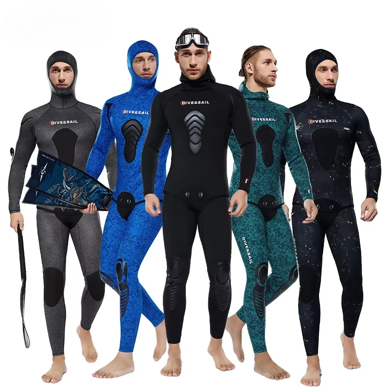 Wetsuit Men - 5mm Neopren Zweiteiliger Open-Cell Wasserdichter Tauchanzug