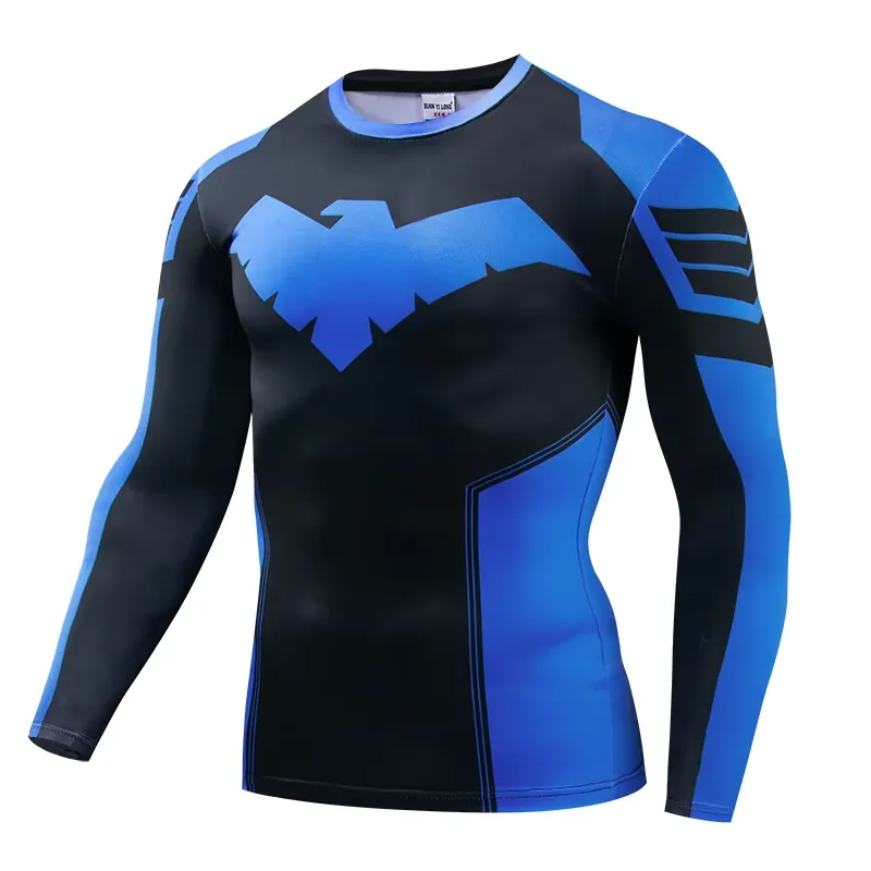 Rash Guard - 3D-Druck Lässiges Langarm 2026 Herren Kompressions-T-Shirt