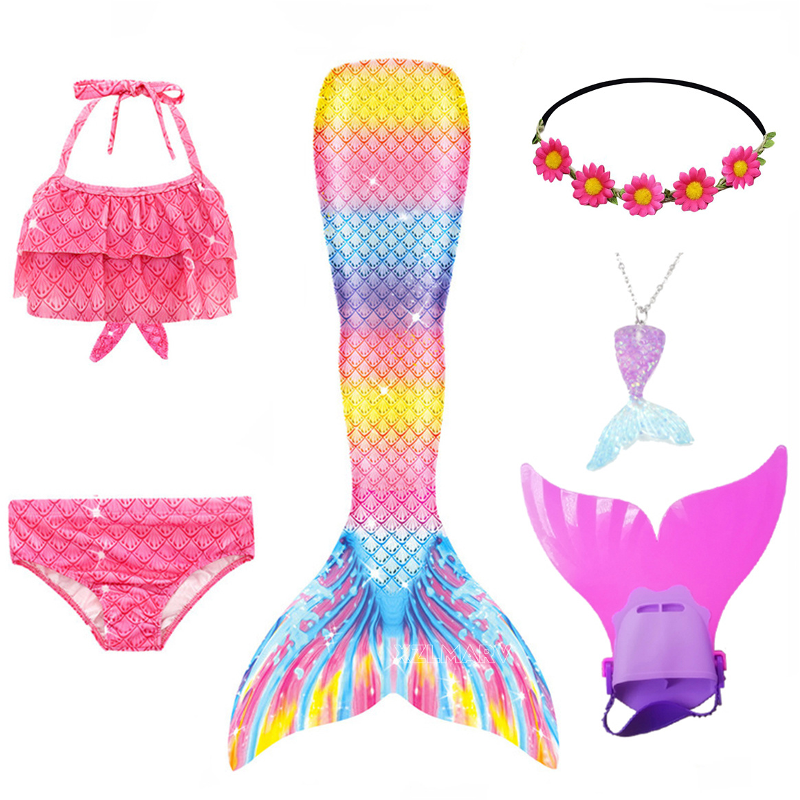 6 Teile/satz Ariel Mädchen Sch – Swim Fins Bewertung und Preis